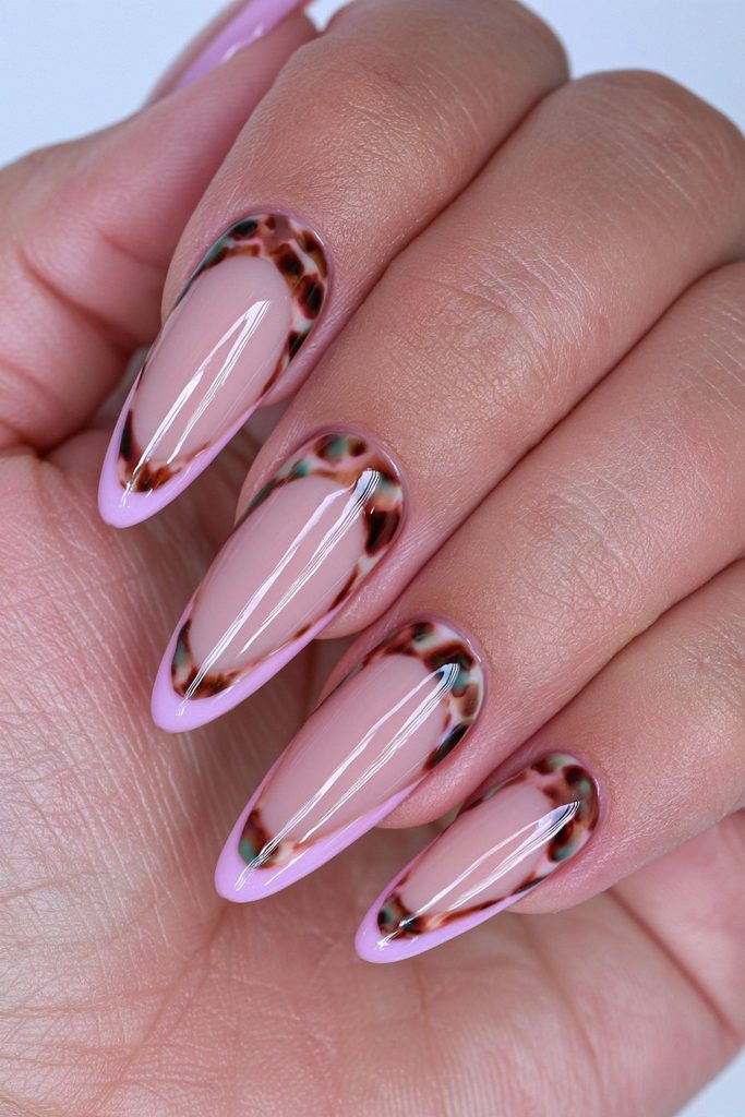 Tortoiseshell French tip nails