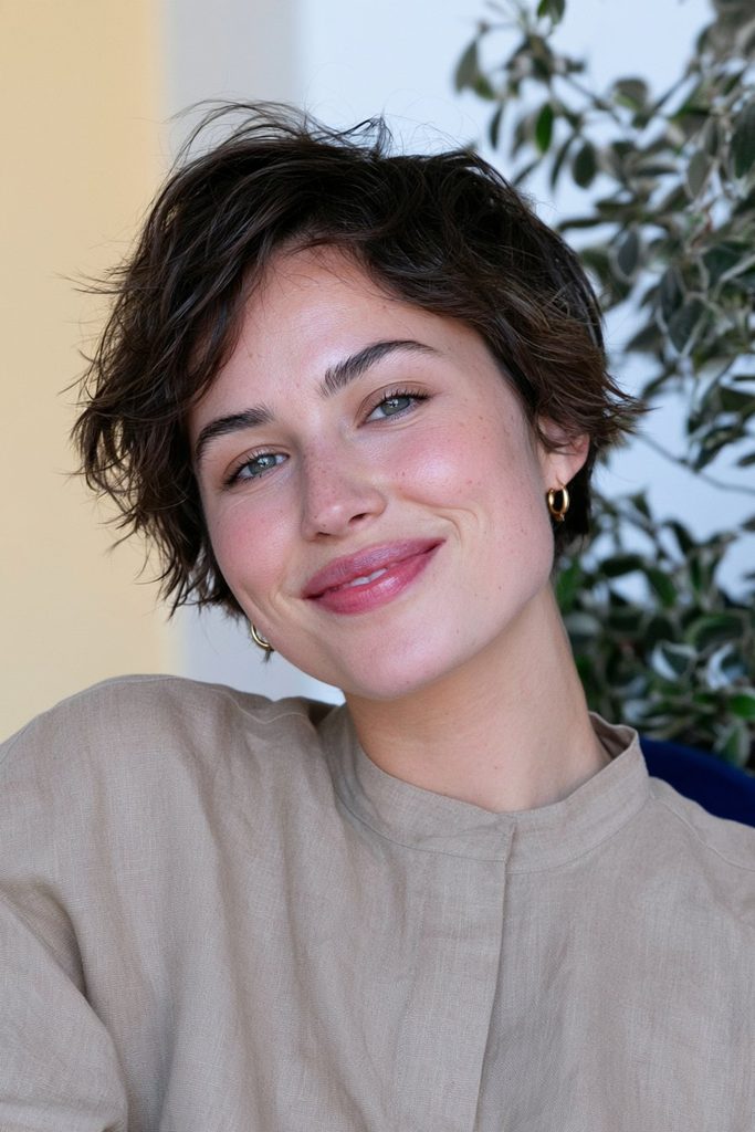 Tousled pixie bob hairstyle