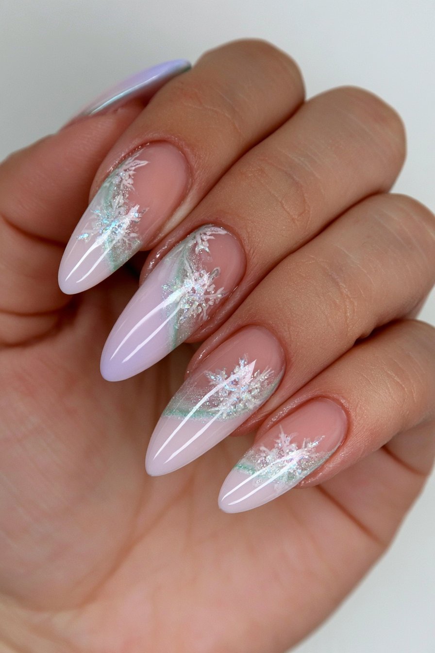 Two Tone Accent Nail Snowflakes