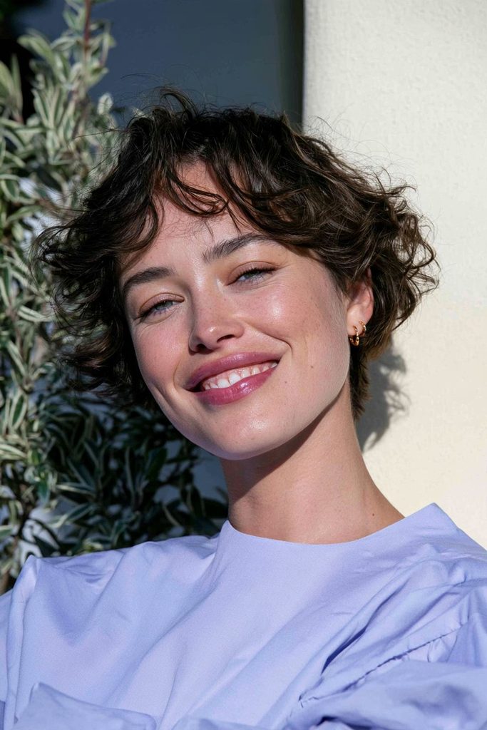 Wavy pixie bob hairstyle