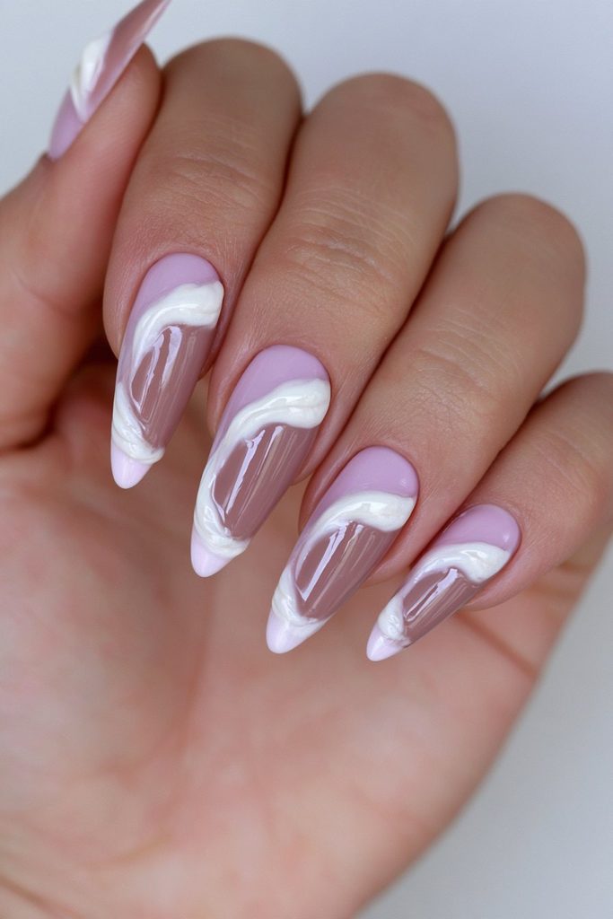 22 Hot Chocolate Nails to Warm Up Your Cozy Season Manicure 15 Whipped cream chocolate tip nails