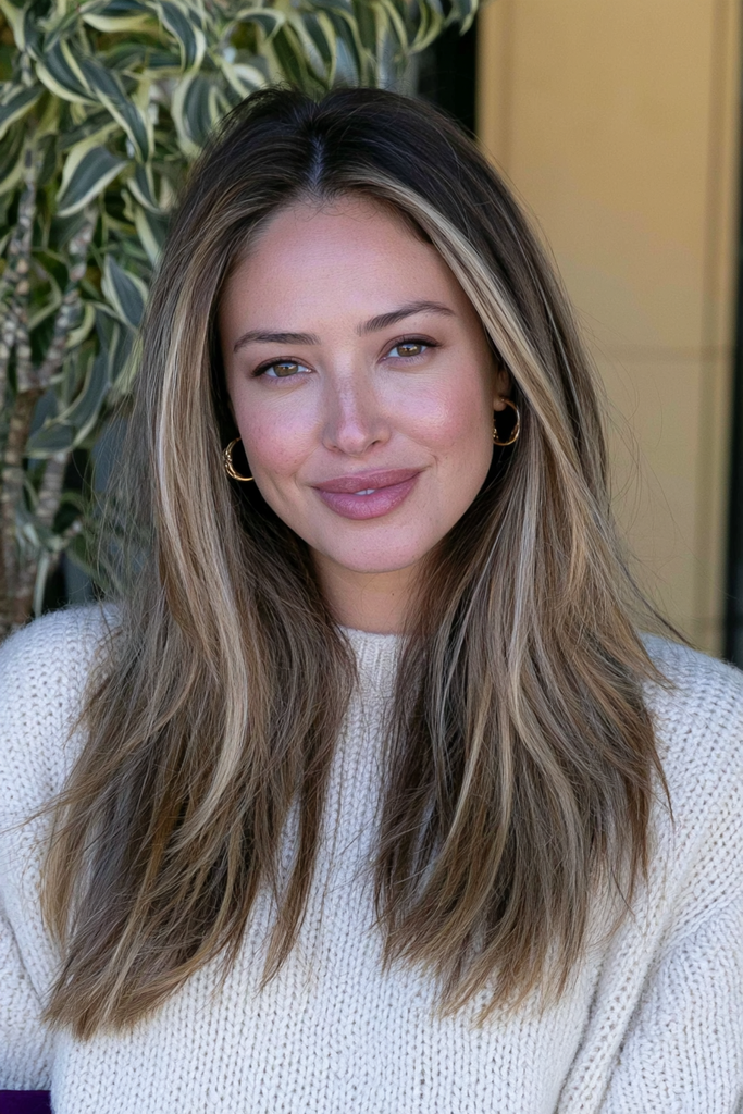 Golden chai balayage hair