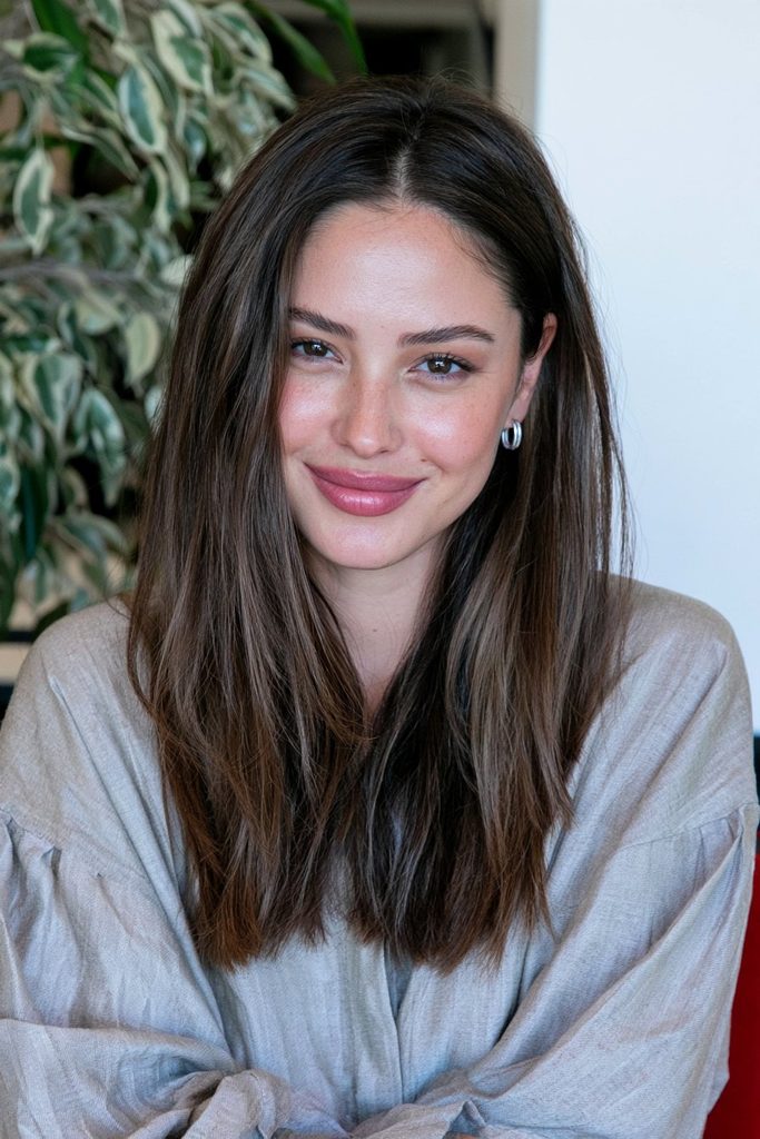 Ash chestnut brown hair color