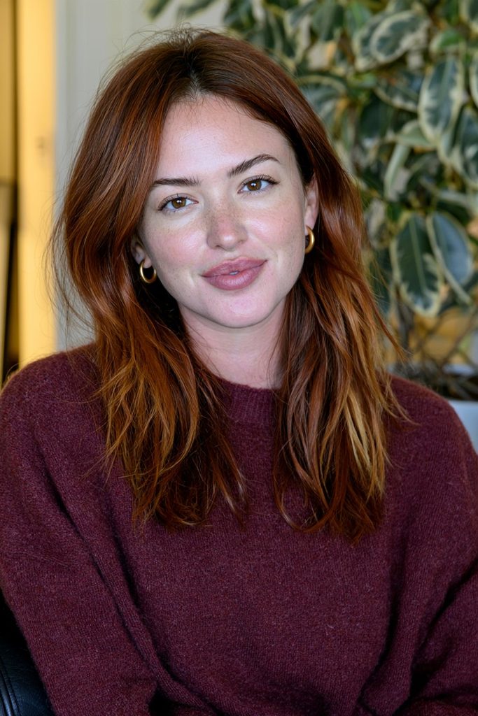 Auburn chestnut brown hair color