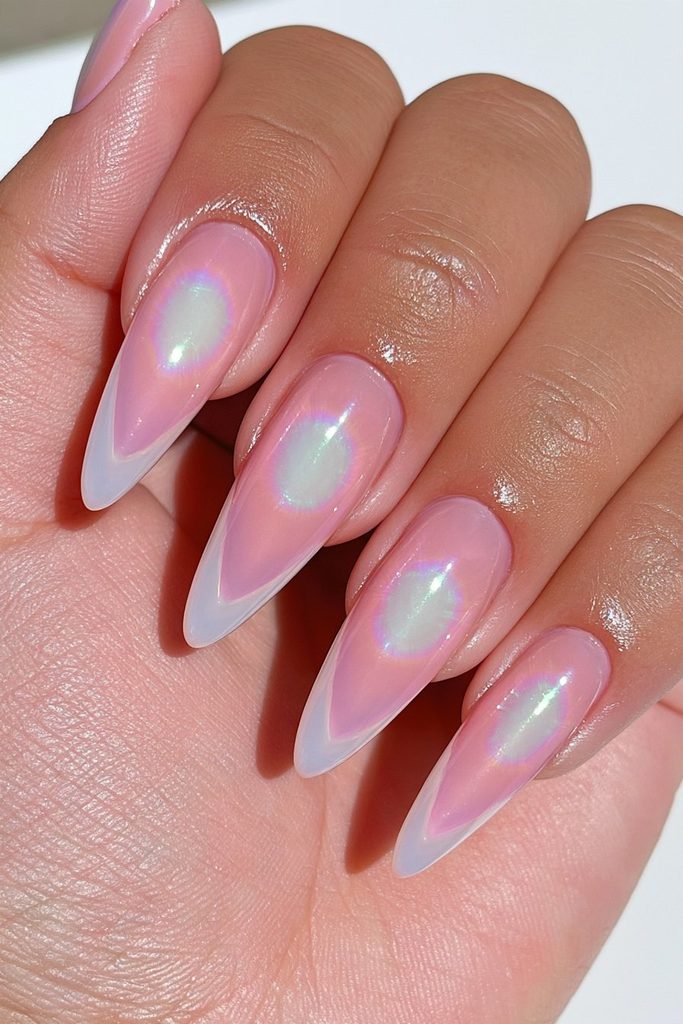 Aura ombré jelly finish nails