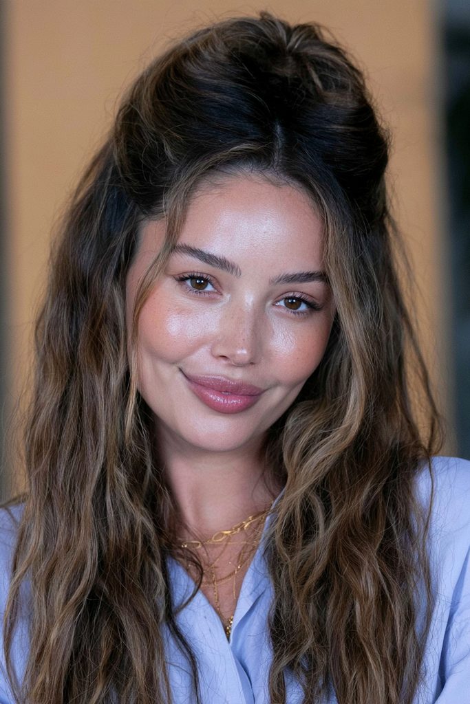 Beehive with loose beachy waves