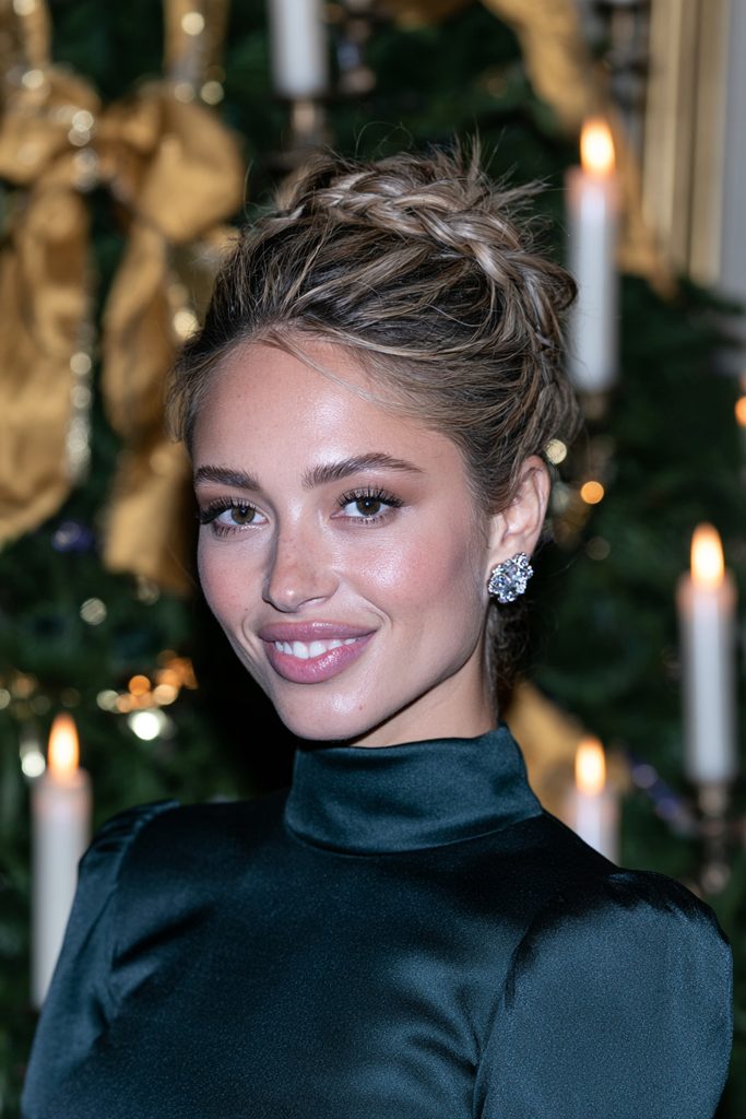 Braided faux updo short hair