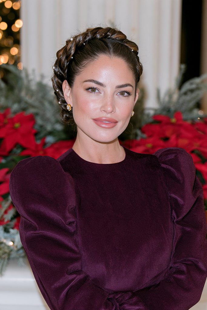 Braided low bun festive updo