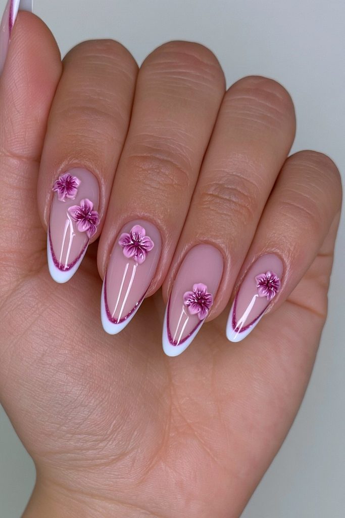 Burgundy 3D Florals