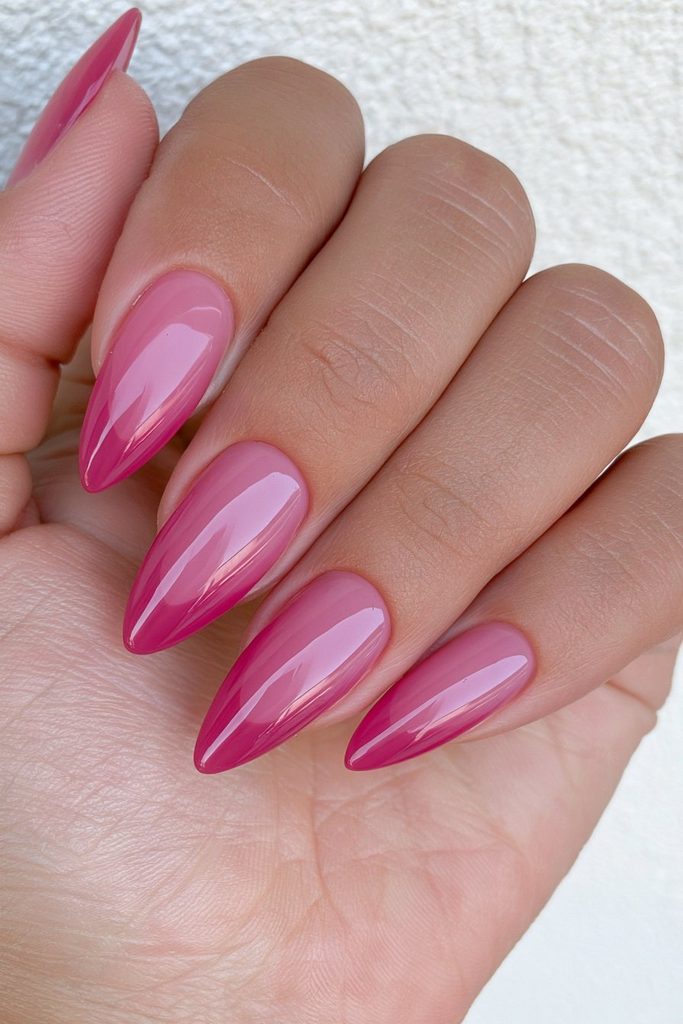 Sheer burgundy jelly finish nails