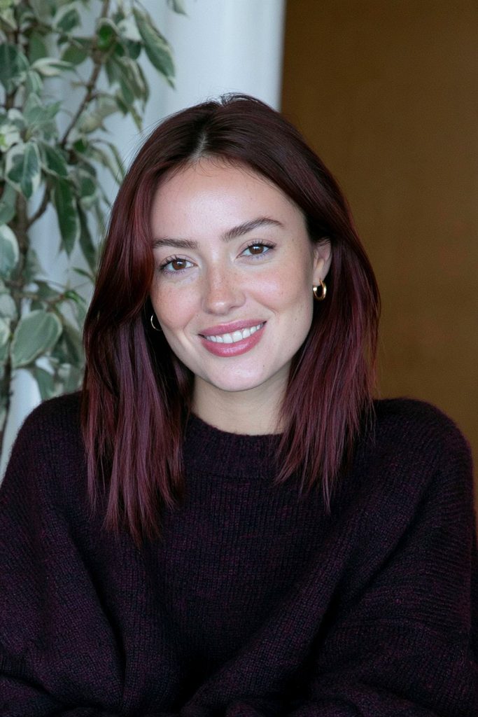 Burgundy mulled wine hair color