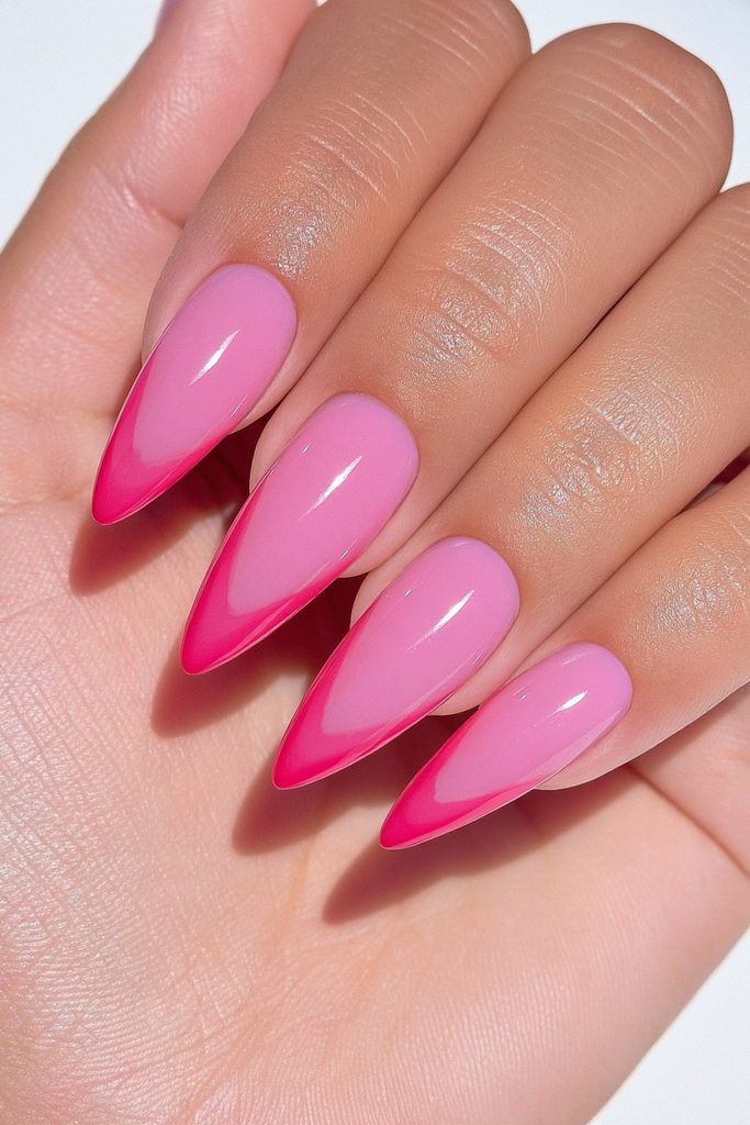 Cherry red jelly finish nails