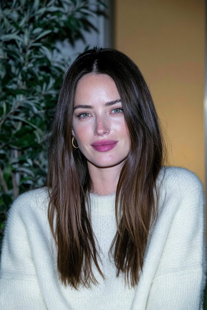 Classic medium chestnut brown hair
