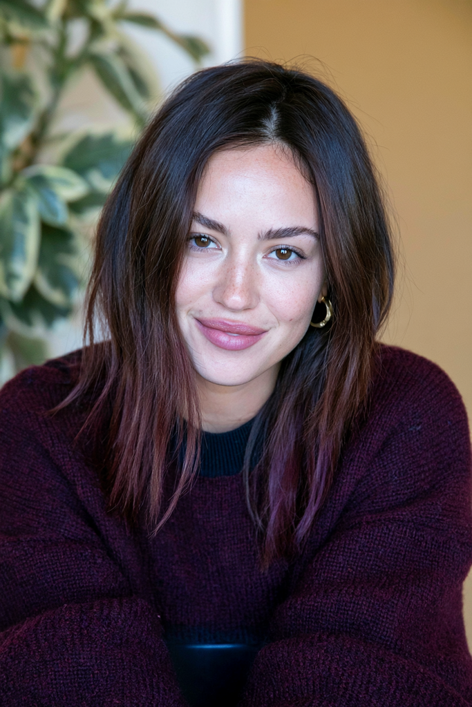 Classic mulled wine ombré hair
