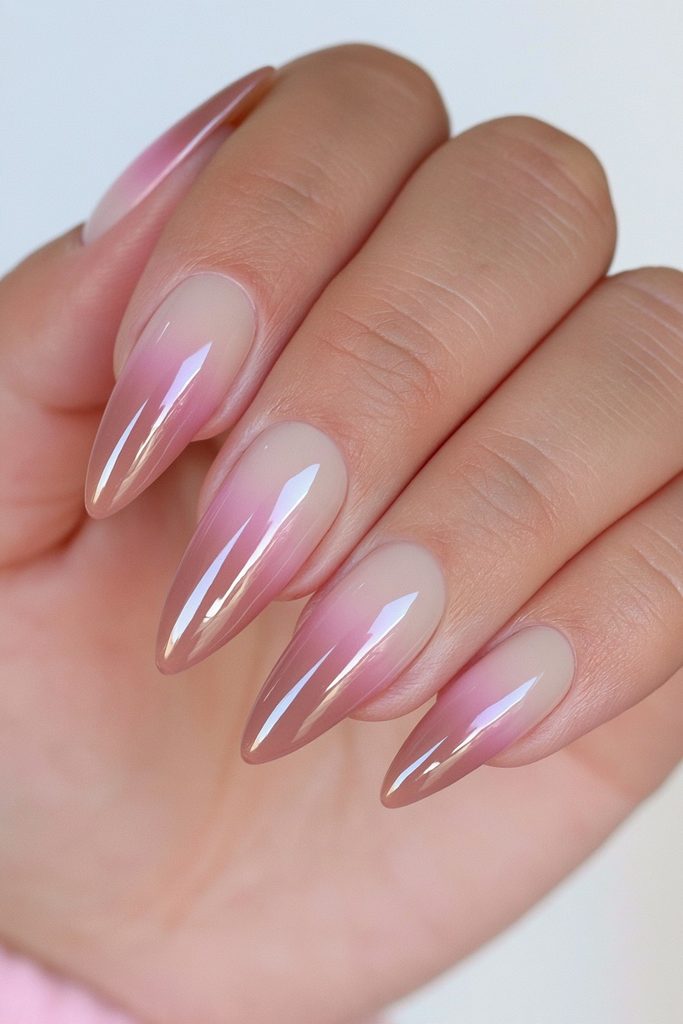 Cocoa brown ombré gradient nails