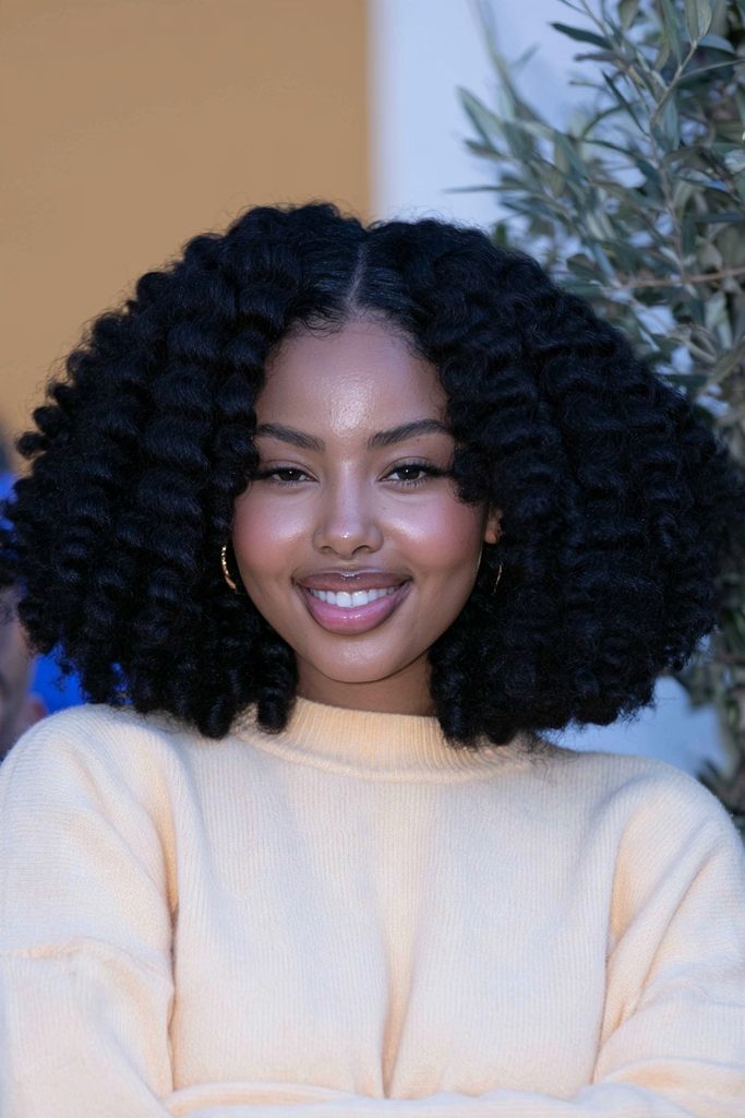 Curly quick weave bob hairstyle