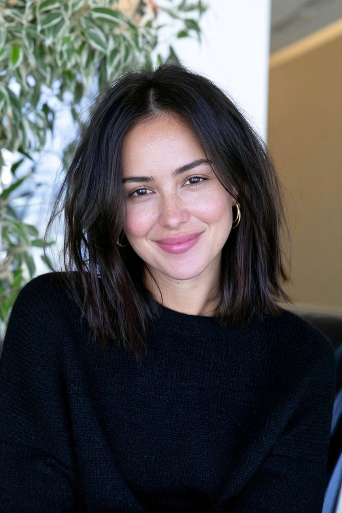 Dark chestnut brown hair color