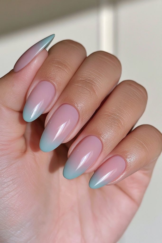 22 Coraline Nails That Are Subtle Enough for Everyday Wear 12 Dusty teal cream finish nails
