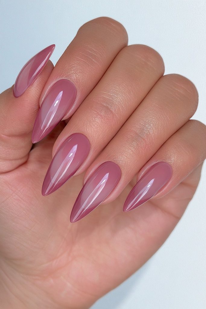 Rich espresso jelly finish nails