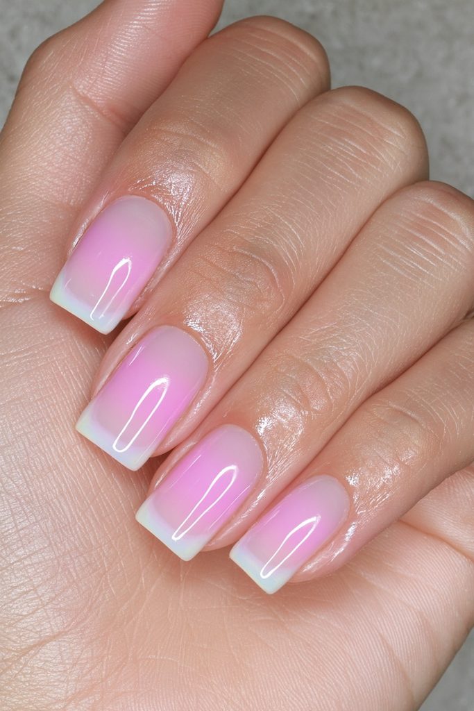 Fresh scrubbed glossy soap nails