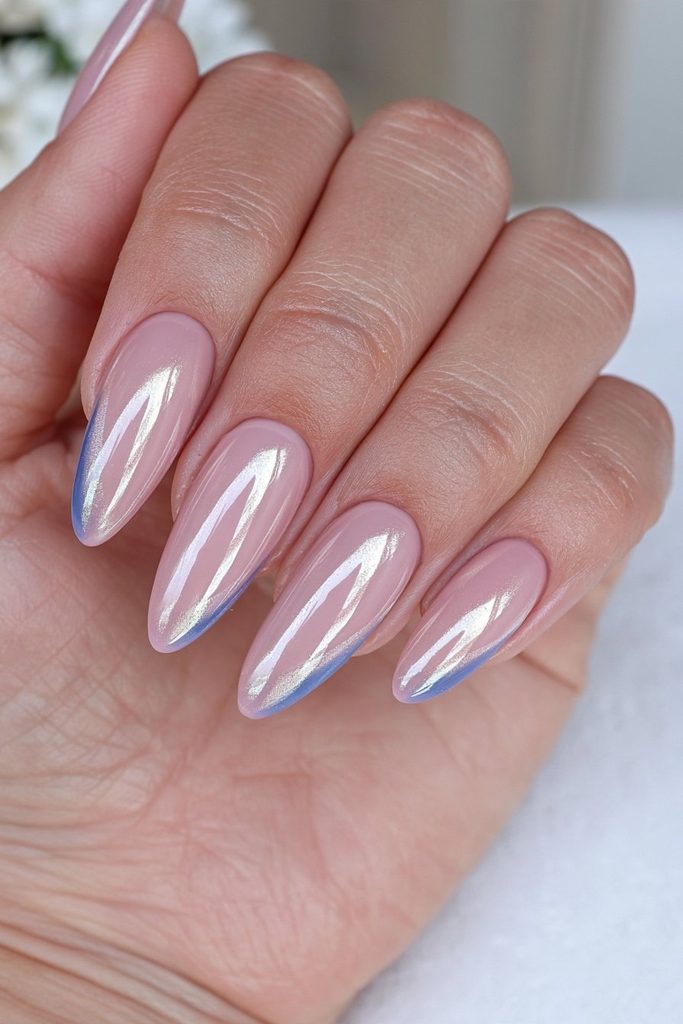 25 Mocha Mousse Nails Ideas for a Cozy, Creamy Manicure 4 Pearl chrome mocha mousse nails