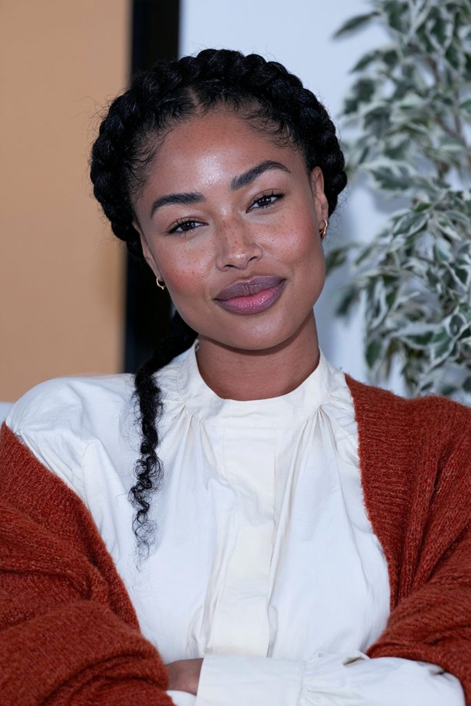 Halo braid protective hairstyle