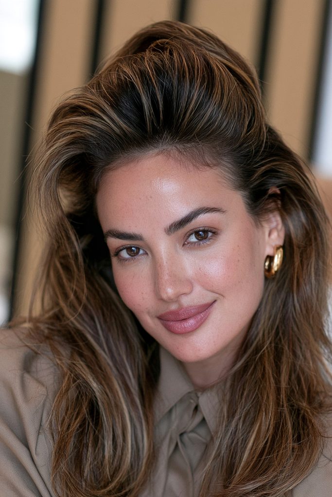 Dimensional highlighted beehive hairstyle