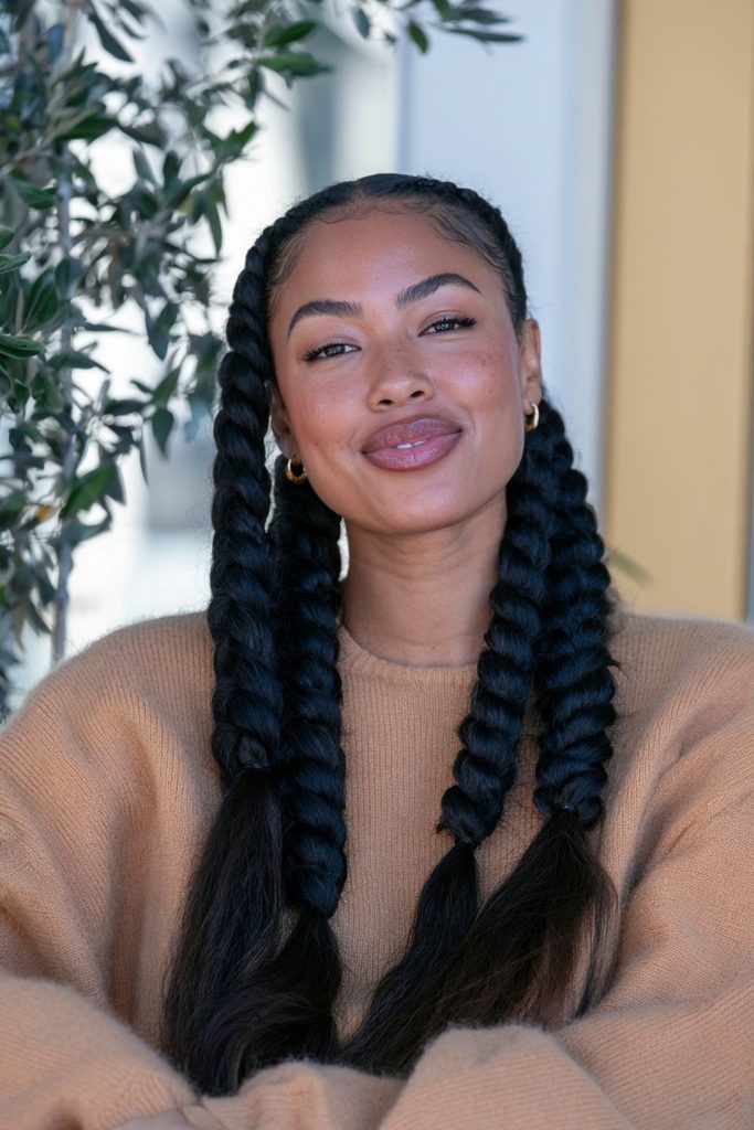 Jumbo knotless braids for Black women