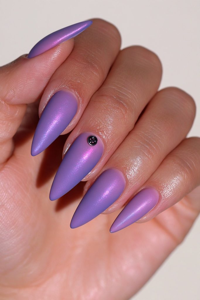 22 Coraline Nails That Are Subtle Enough for Everyday Wear 22 Matte navy almond button nails
