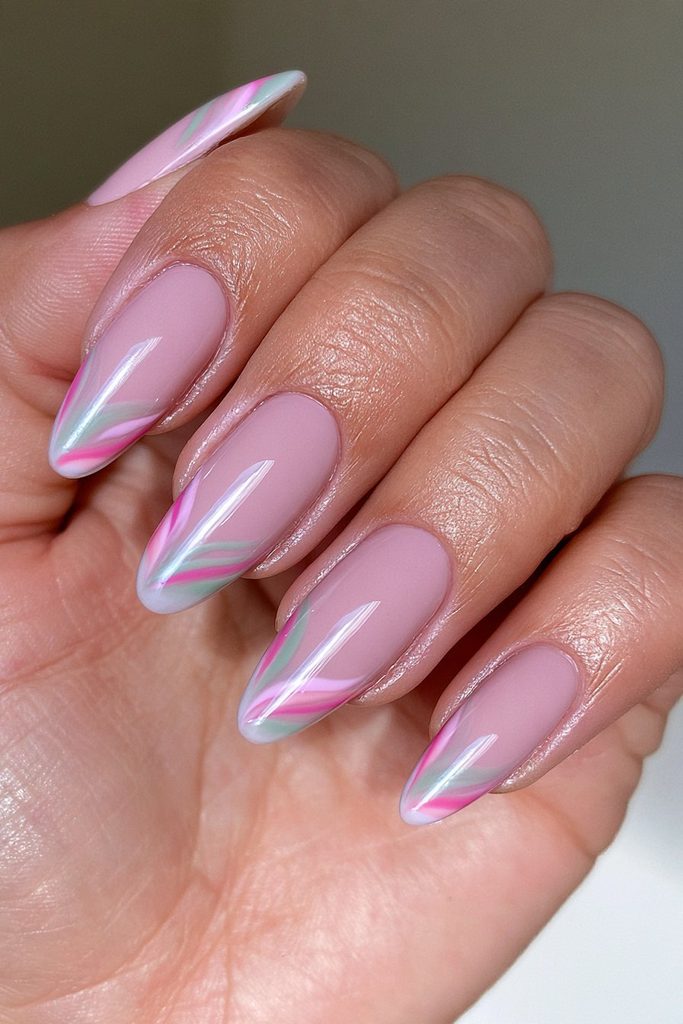 25 Mocha Mousse Nails Ideas for a Cozy, Creamy Manicure 24 Mocha Mousse with Olive and Terracotta Accents