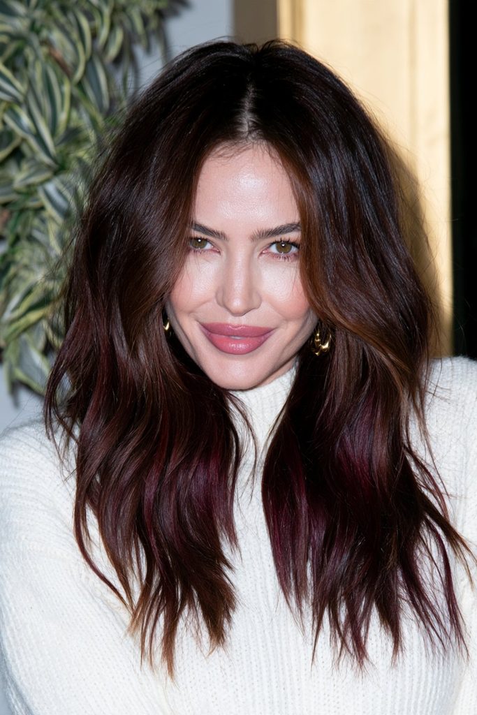 Mulled wine beach wave hairstyle