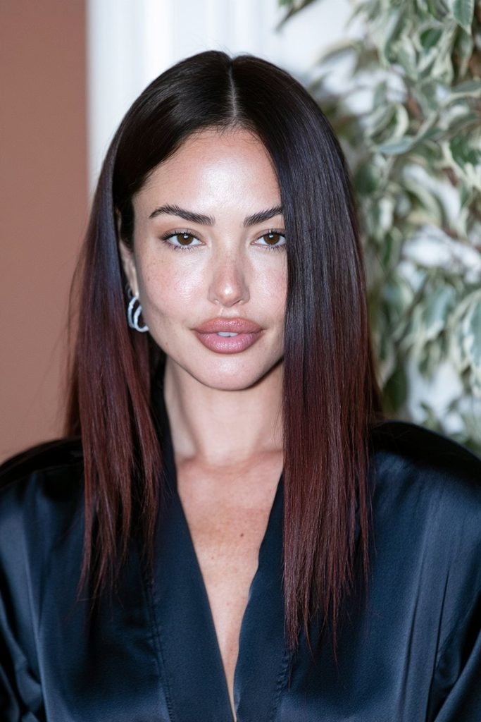Glossy mulled wine glass hair