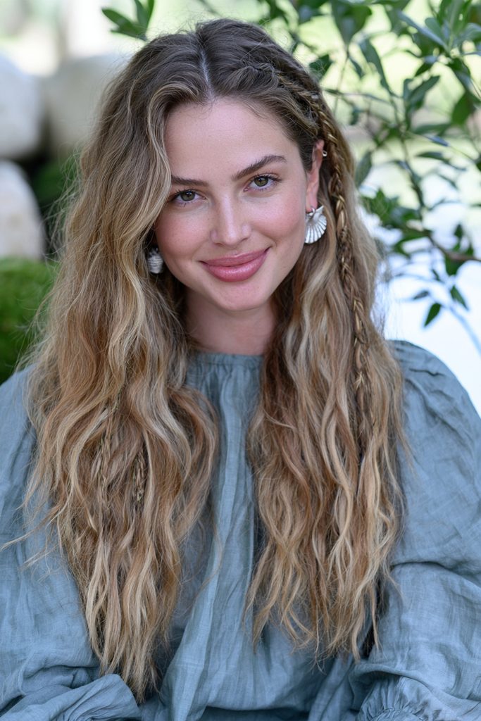 Mermaid waves with mini accent braids