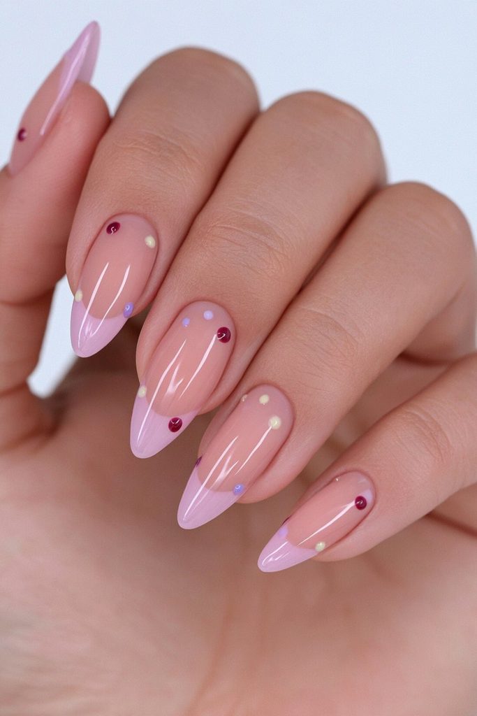 Polka dot jelly nail design