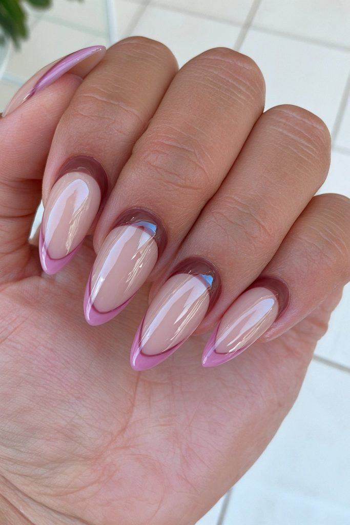 25 Mocha Mousse Nails Ideas for a Cozy, Creamy Manicure 7 Reverse mocha French tip nails