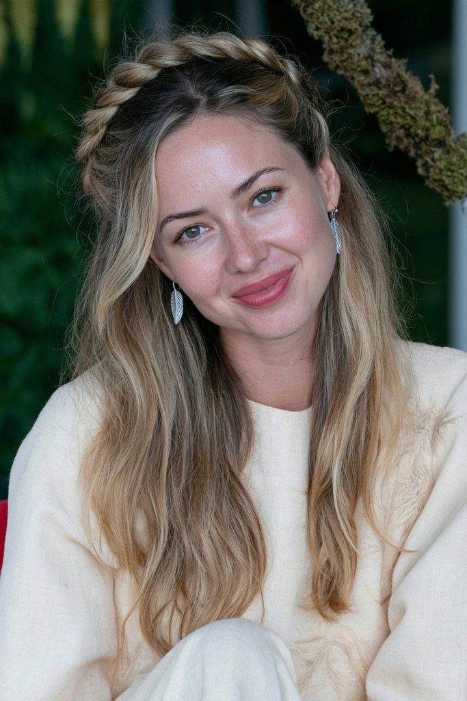 Rope braid half-up fantasy hairstyle