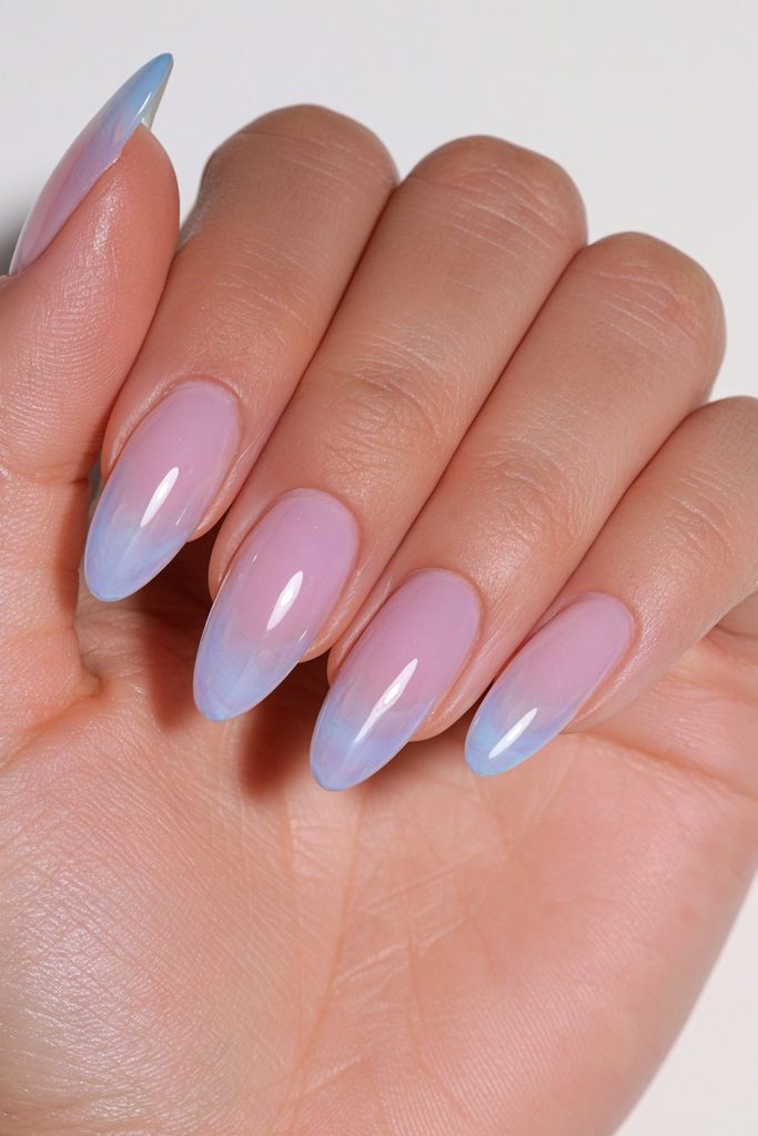 22 Coraline Nails That Are Subtle Enough for Everyday Wear 3 Sheer blue jelly finish nails