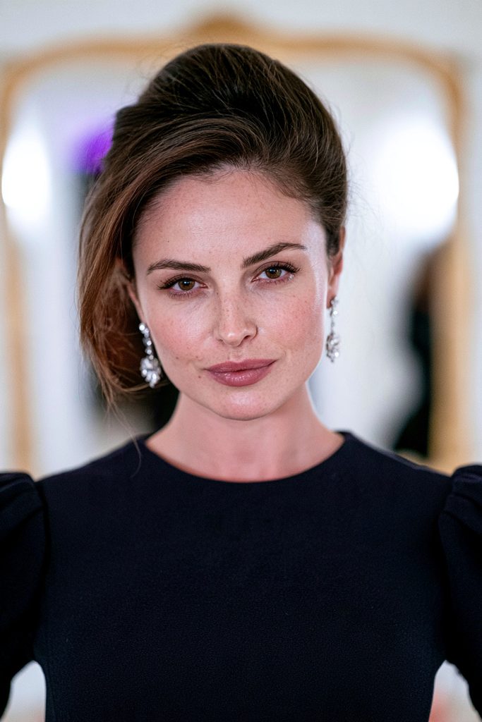 Side-swept beehive elegant hairstyle