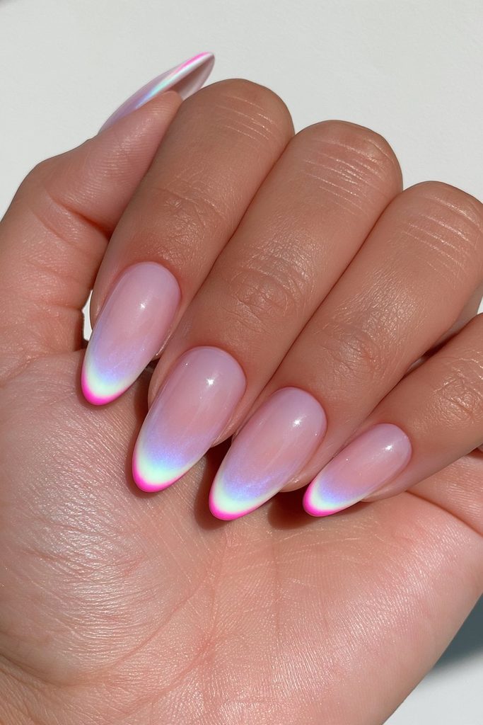 22 Coraline Nails That Are Subtle Enough for Everyday Wear 4 Soft blue aura effect nails