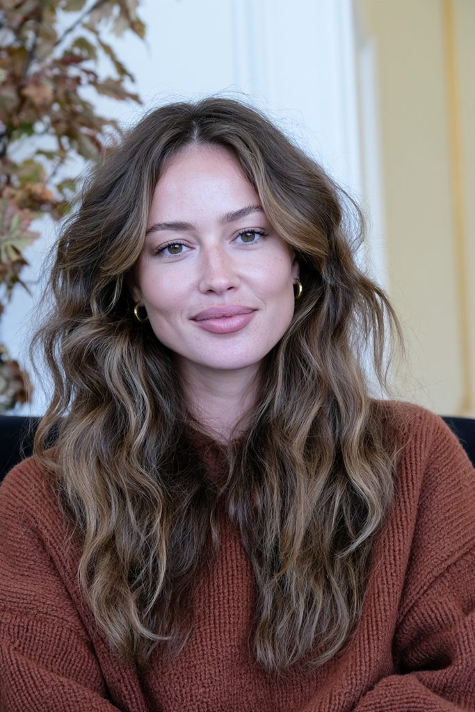 22 Easy Pumpkin Patch Hairstyles That Feel Cozy 1 Soft brushed waves pumpkin patch hairstyle