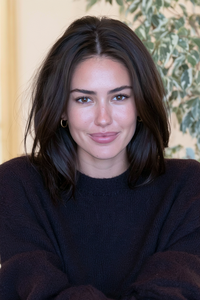 Subtle mulled wine dark brown hair
