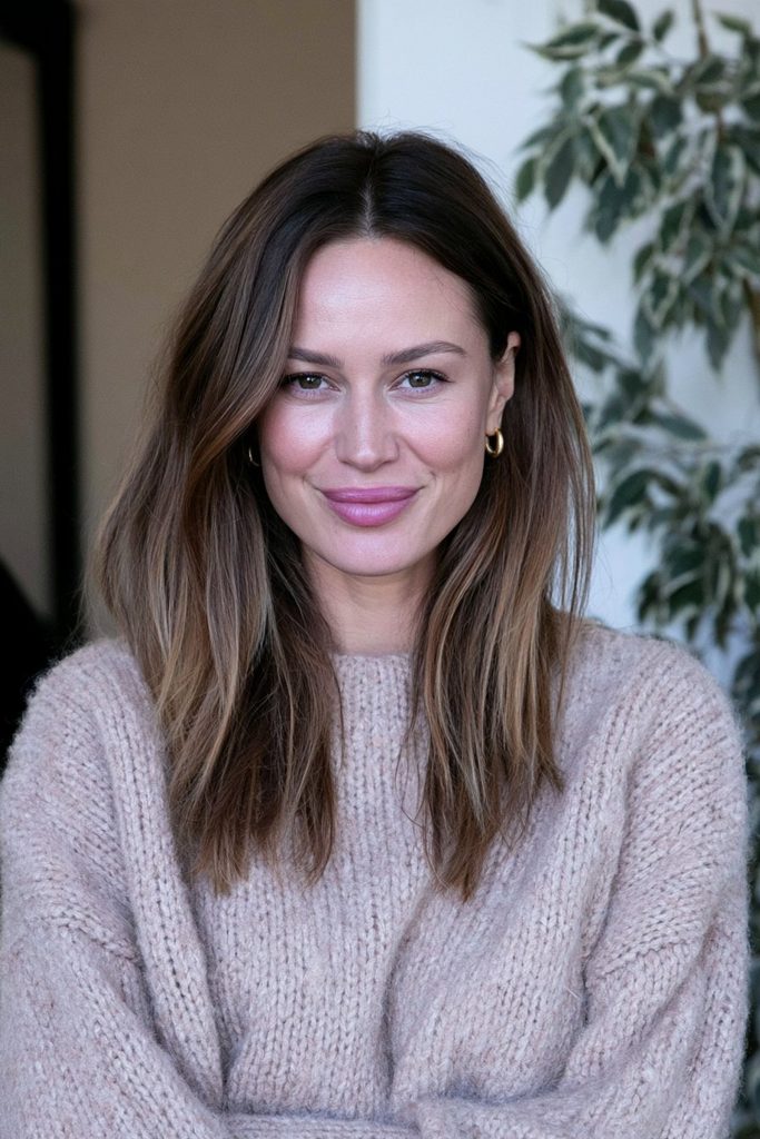 Toasted chestnut brown hair color
