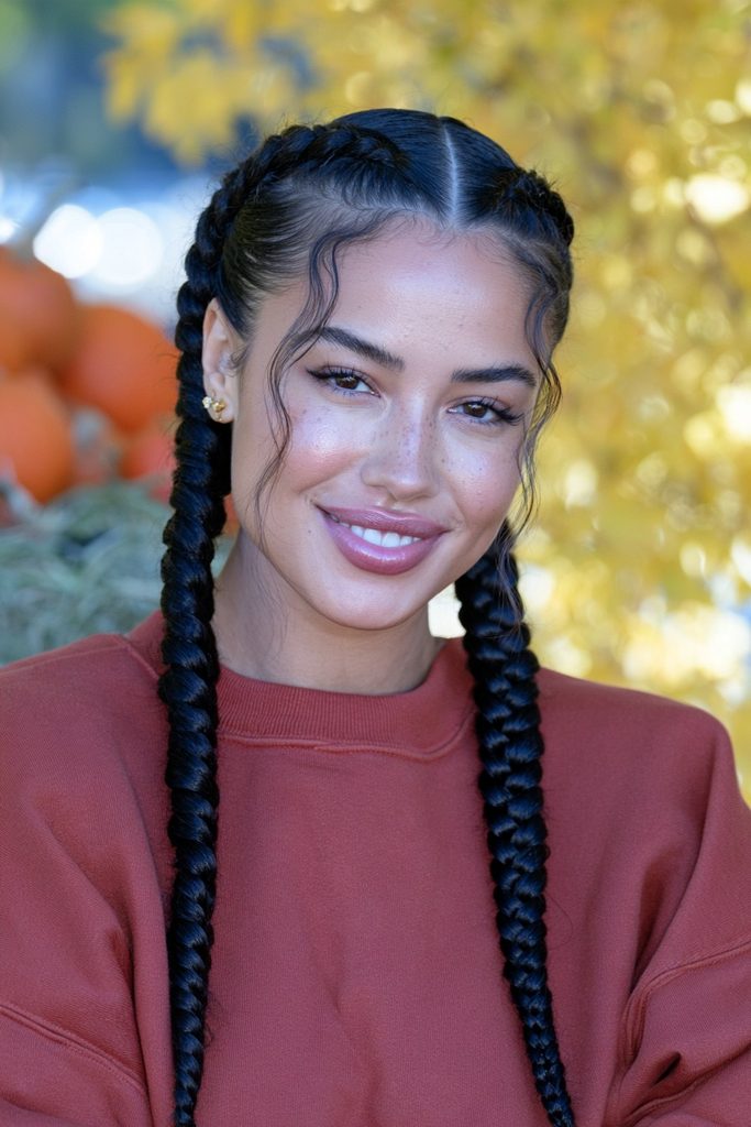 22 Easy Pumpkin Patch Hairstyles That Feel Cozy 8 Undone boxer braids fall hairstyle
