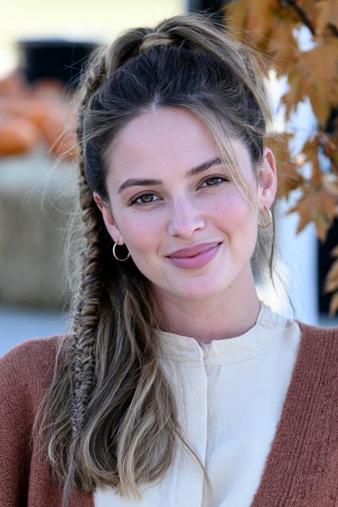 22 Easy Pumpkin Patch Hairstyles That Feel Cozy 15 Waterfall braid pumpkin patch hairstyle